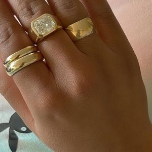 Heavy 14k + moissanite bomb ring